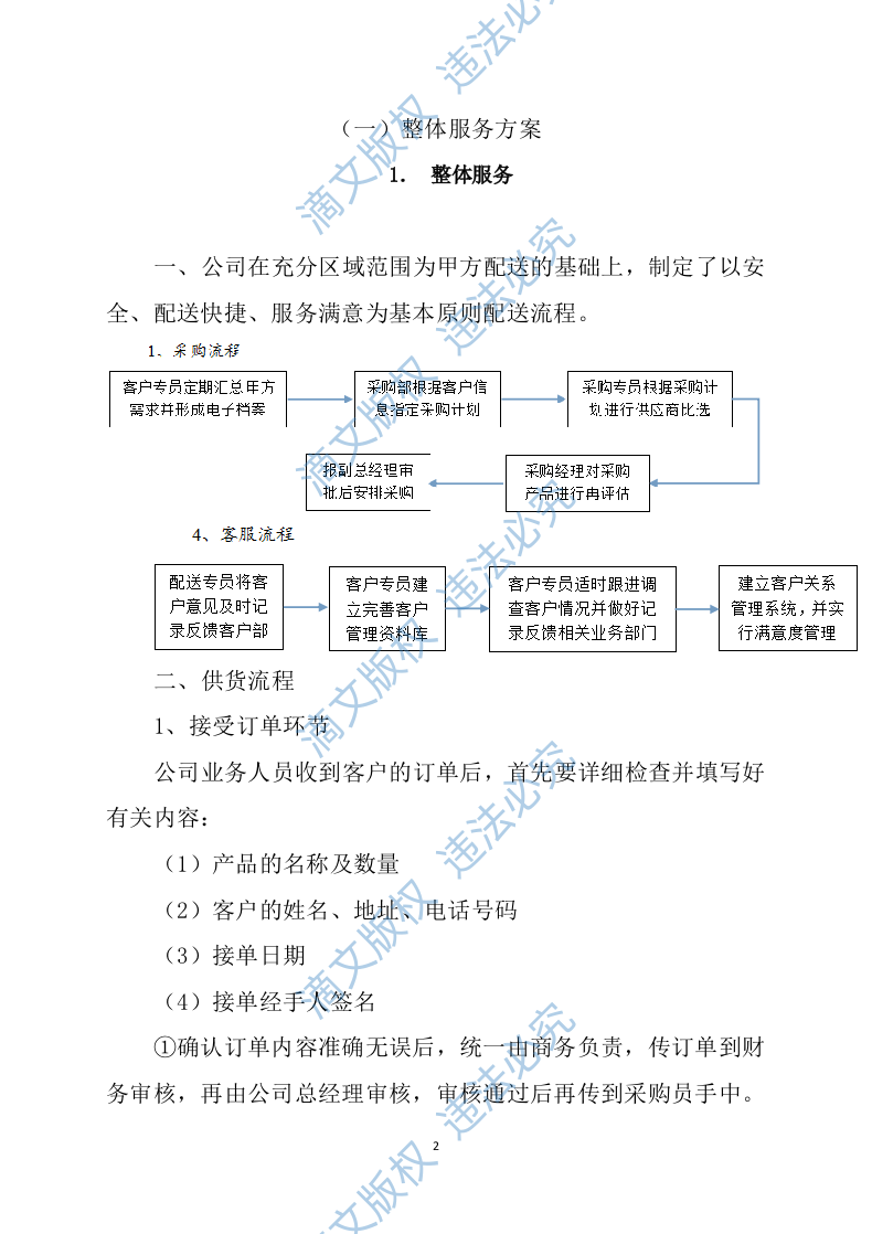 食堂食材配送服务方案（技术标 139页） 第2页