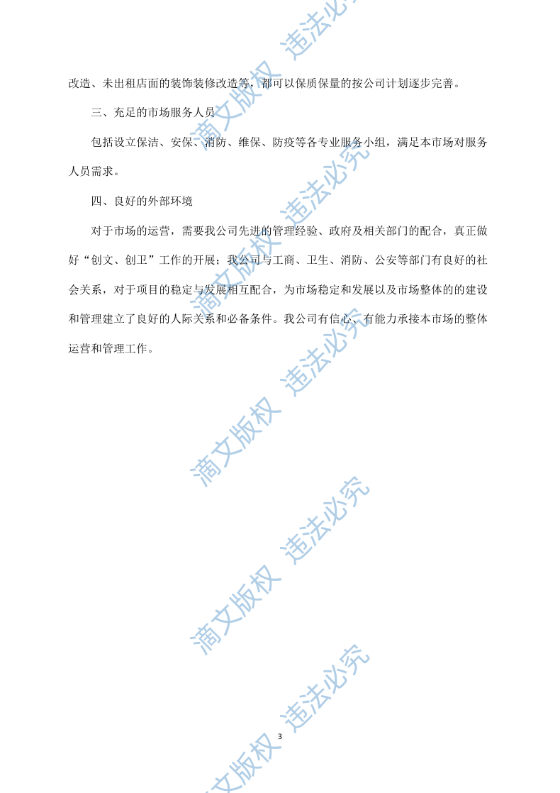 市场招租经营方案172 第3页