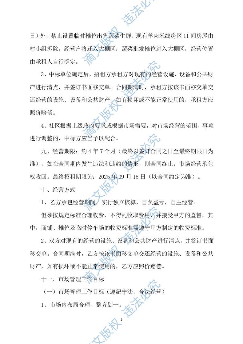 市场招租经营方案172 第5页