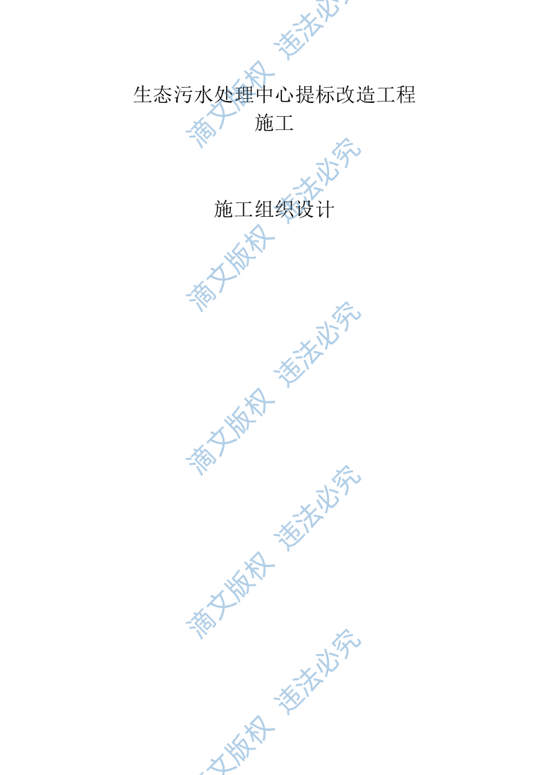 污水处理施工组织设计325 第1页