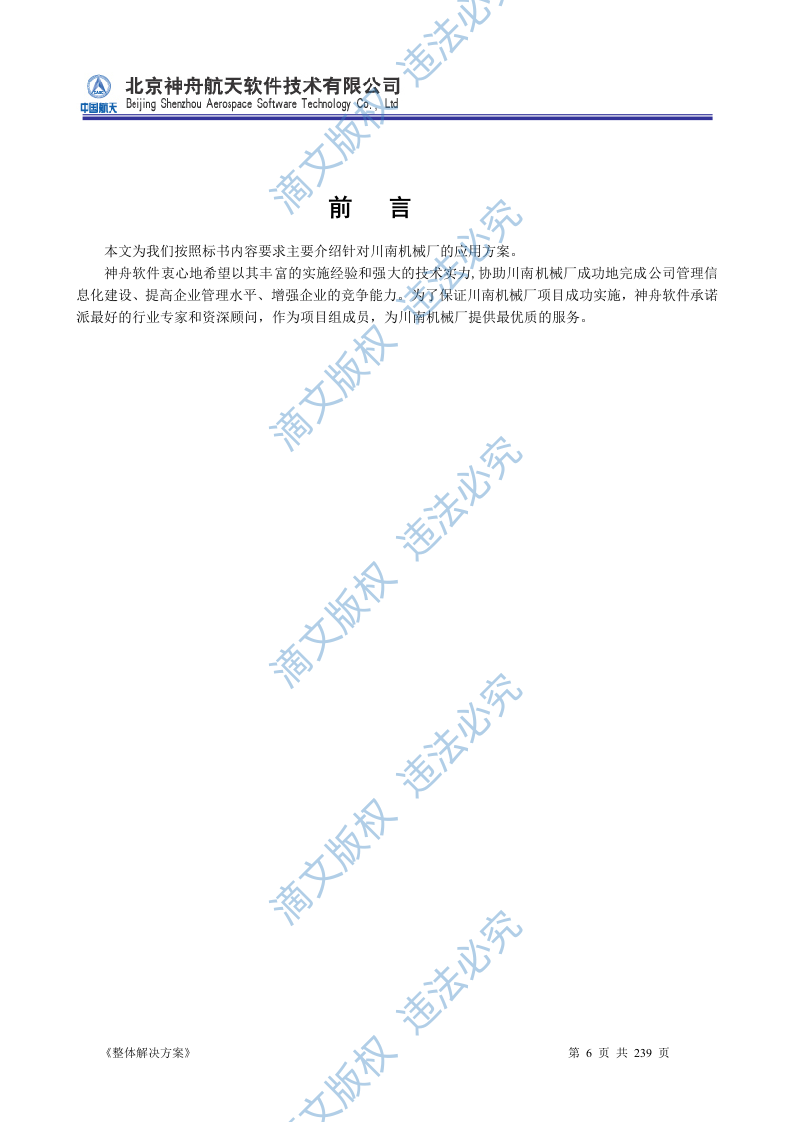 ERP系统软件投标书整体解决方案239页 第6页
