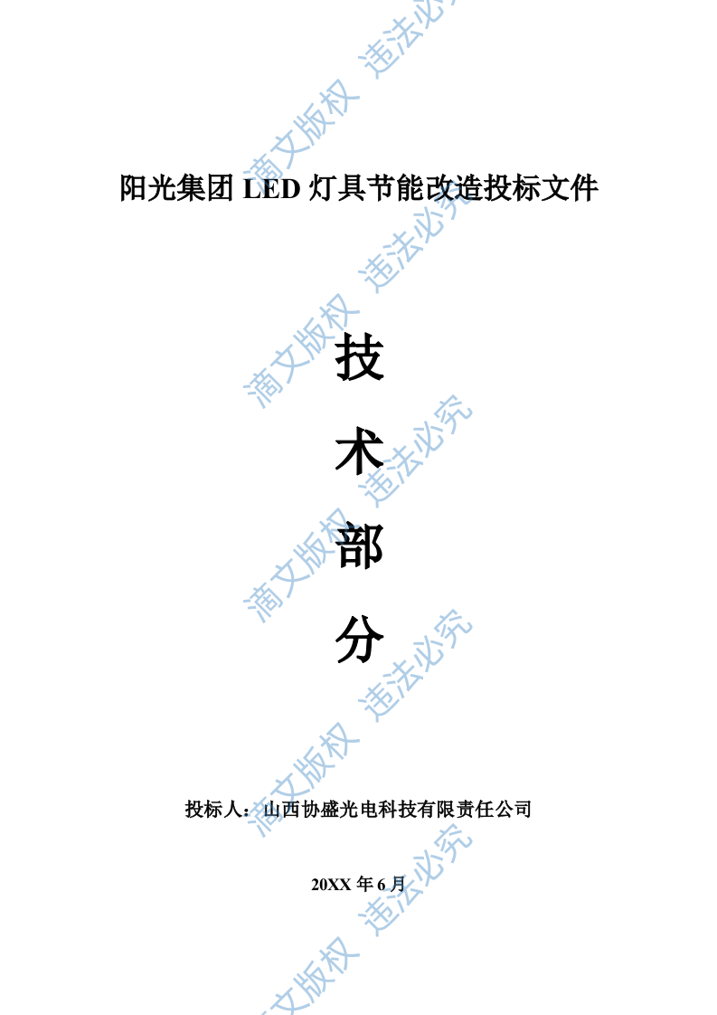 LED灯具节能改造投标文件技术部分27页 第1页