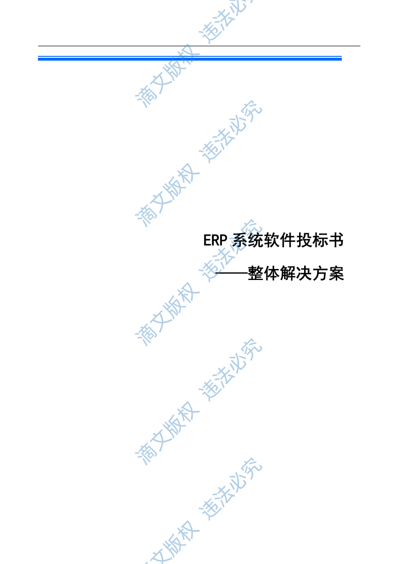 ERP系统软件投标书整体解决方案（共239页） 第1页