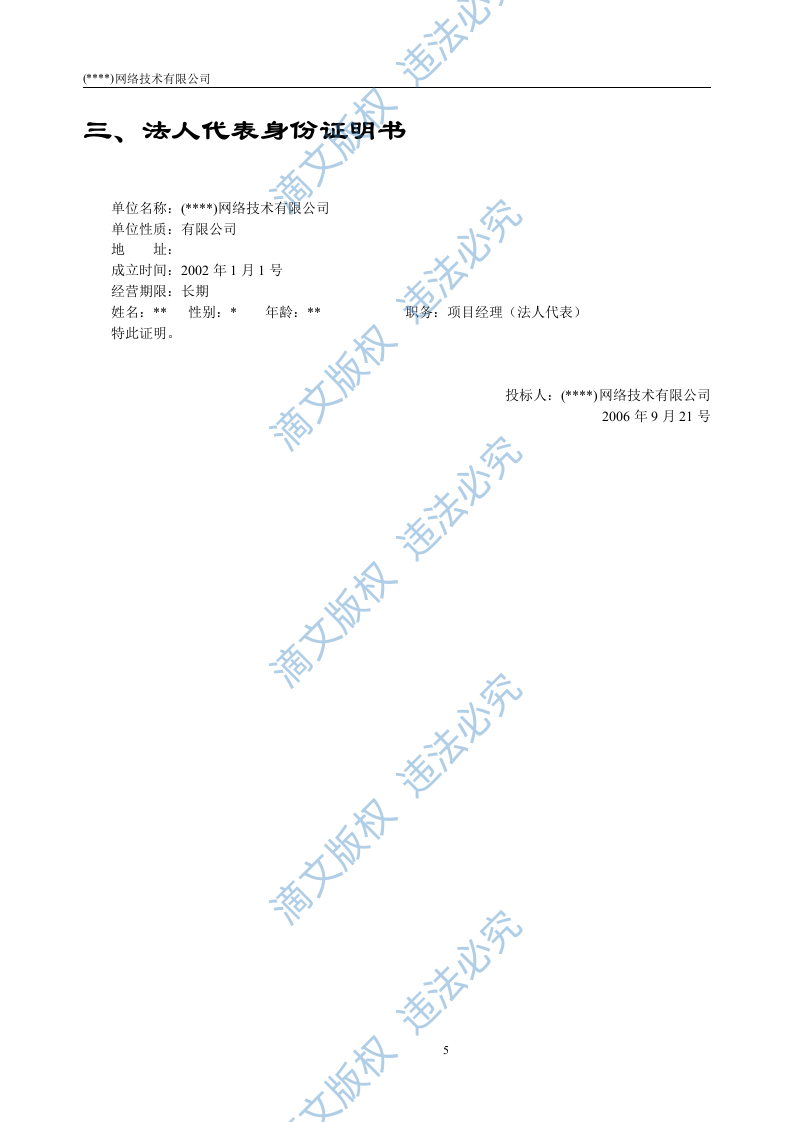 IT公司项目投标书模板 第5页