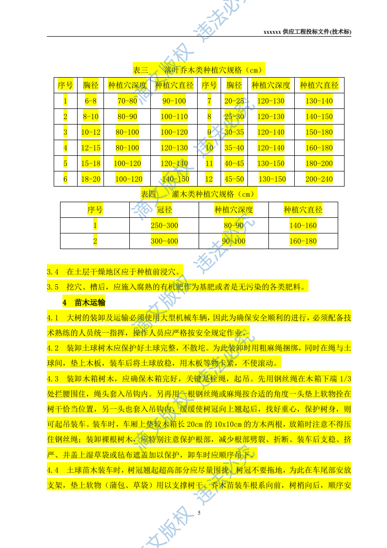 苗木供应工程投标文件(技术标) 第5页