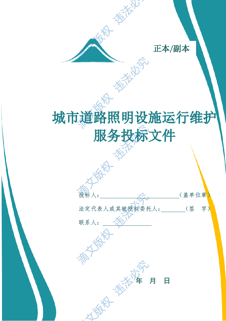 城市道路照明设施养护维修服务投标方案(1264页) 第1页