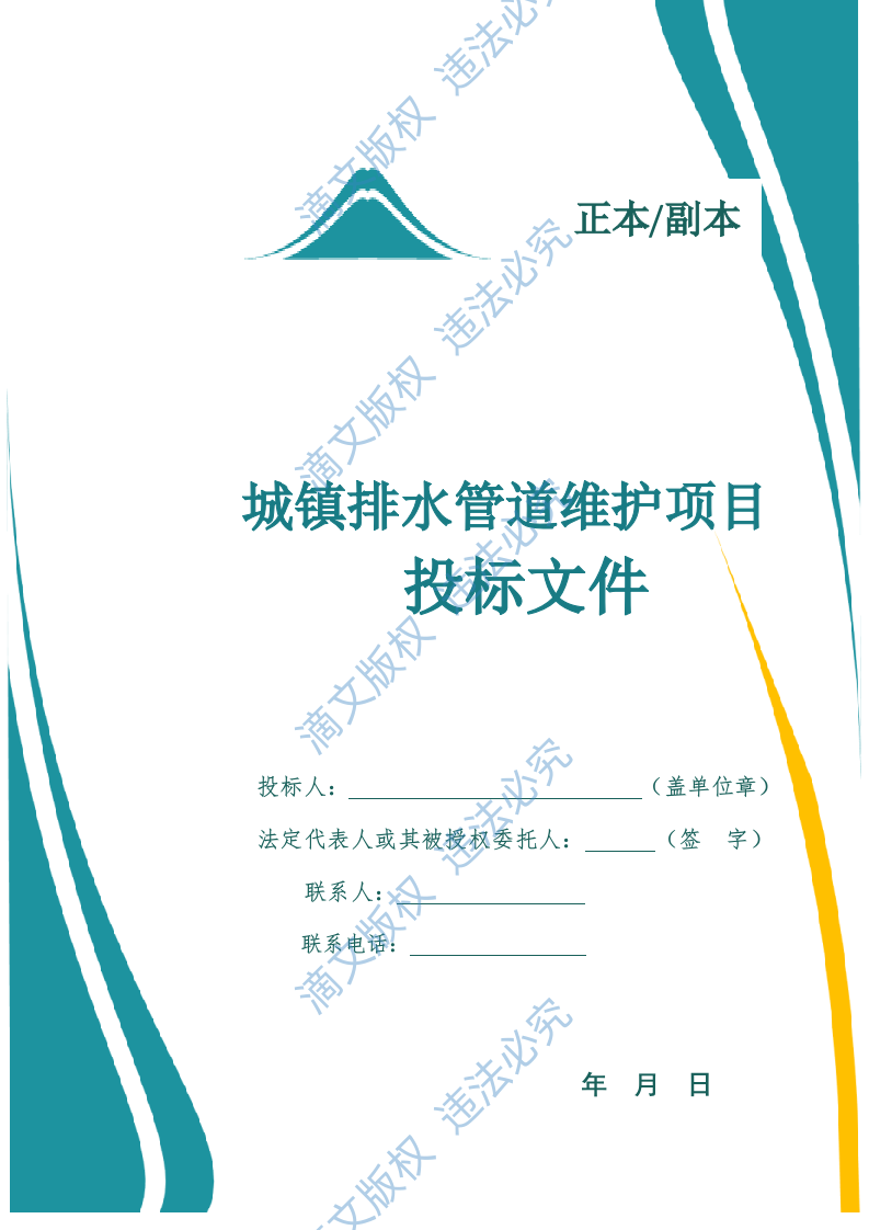 城镇排水管道维护项目投标文件（1079页） 第1页
